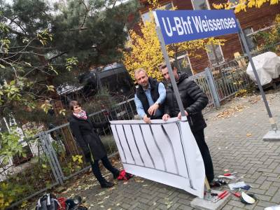 Probeaufbau, Dr. Kersten Schulz, Dr. Eva Scharfenberg, Tobias Schmidt (Ortsvorstand CDU Wei�ensee)