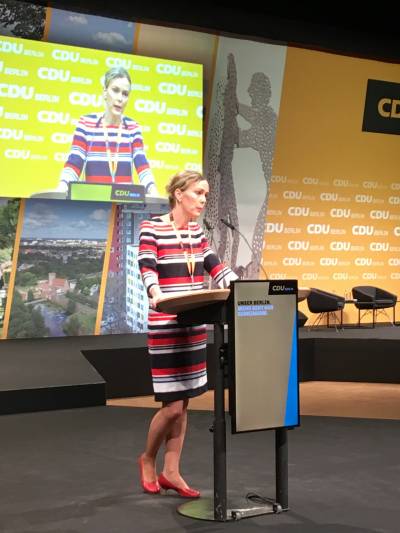 Dr. Manja Schreiner bei Ihrer Bewerbungsrede zur Stellv. Landesvorsitzenden